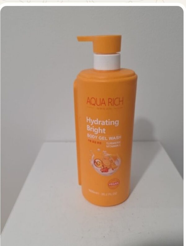 Aqua Rich Hydrating Bright Body Gel Wash (Turmeric & Vitamin C) 1000ml